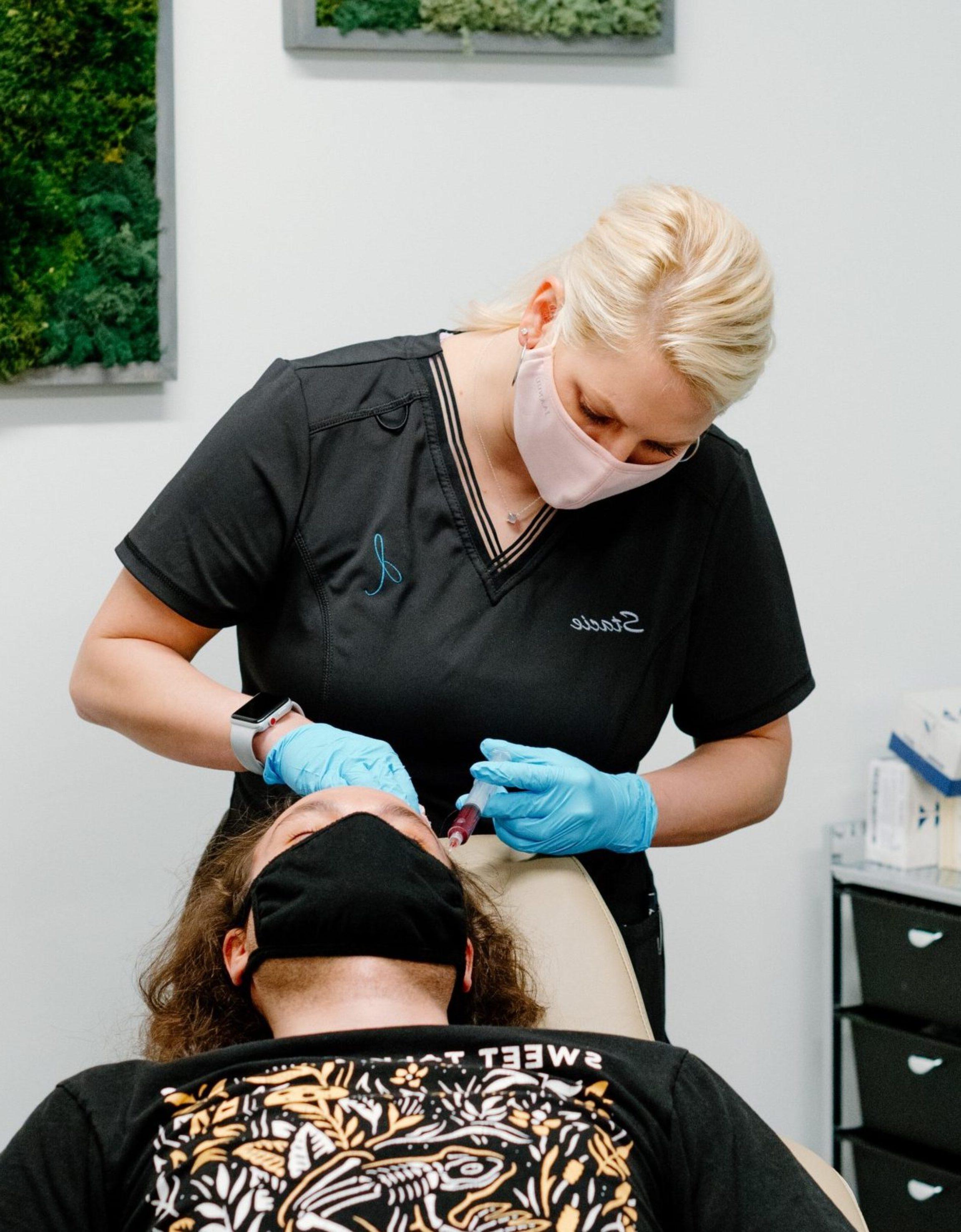 Hair Restoration treatment being performed